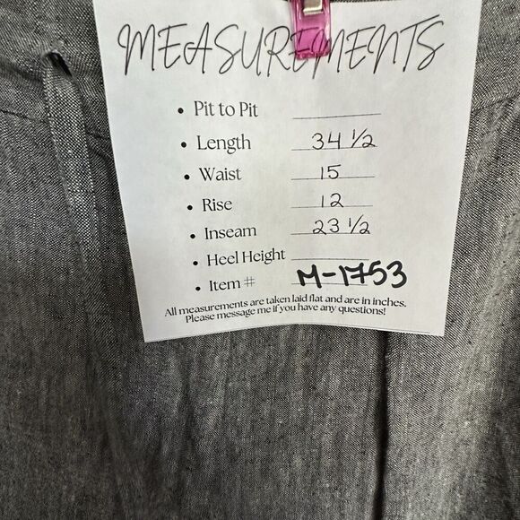 2/$30 Finity Naturals 100% Linen Cargo Pants Size 8 Gray Lagenlook Minimalism - Picture 3 of 11